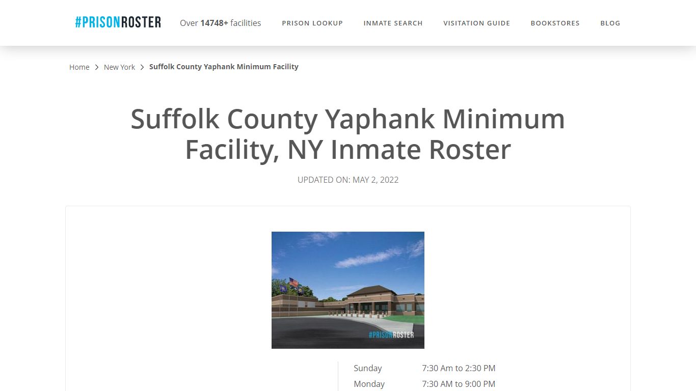 Suffolk County Yaphank Minimum Facility, NY Inmate Roster